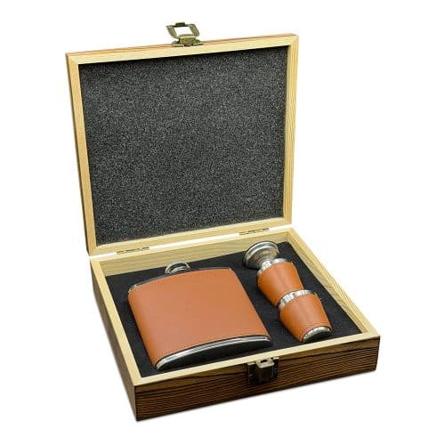 Heritage Box Set - Leather Hip Flask - Perfect Menโs Gift