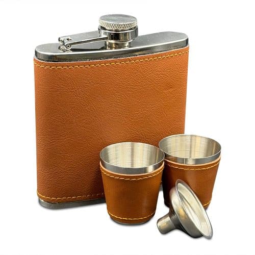 Heritage Box Set - Leather Hip Flask - Perfect Menโs Gift
