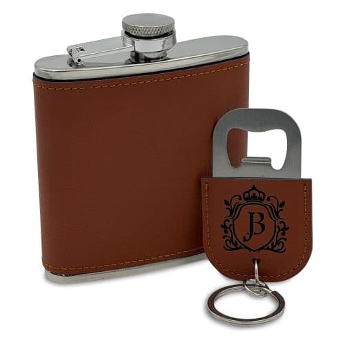 Leather Hip Flask Gift Set By James Butler Hip Flasks