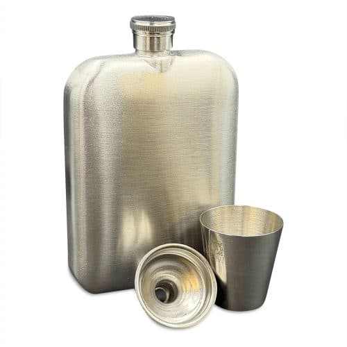 Brushed Steel Heirloom Hip Flask By James Butler Hip Flasks