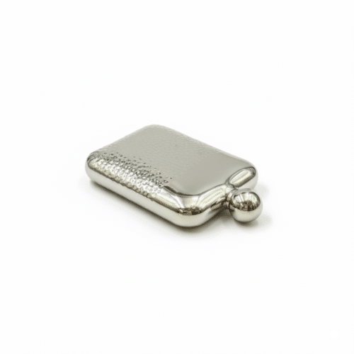 Ball Top Hammered Hip Flask